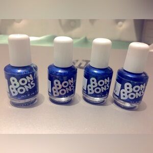 *SOLD*FREE WITH PURCHASE* (4) Tiny 1/8 fl oz or 4 ml Blue Bon Bon Nail Polishes